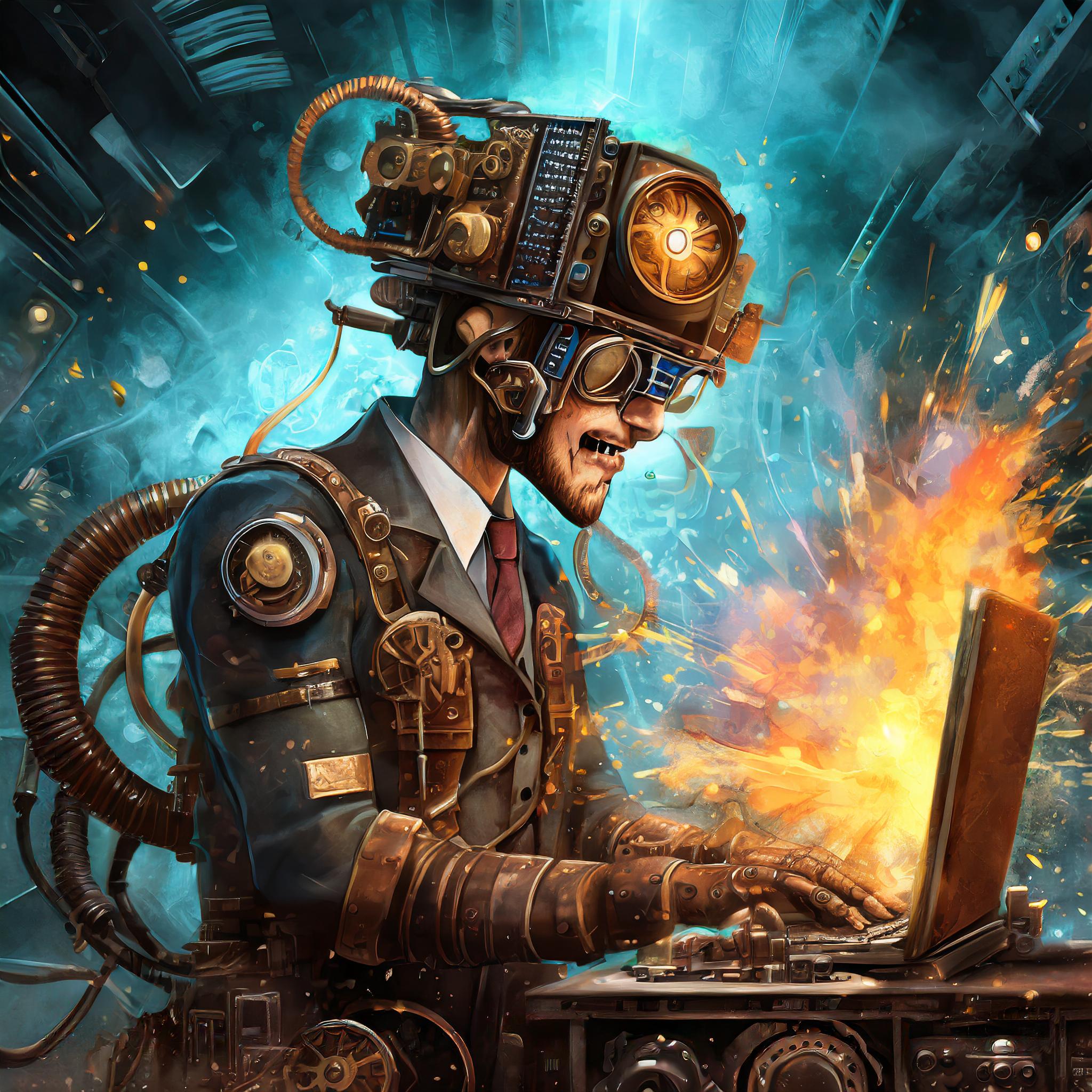 Firefly steampunk computer geek with exploding computer 93646.jpg